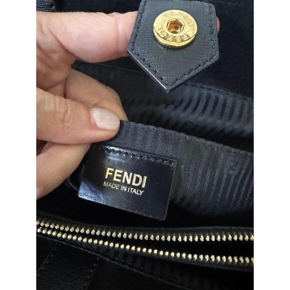 Fendi Black Leather 2Jours Tote Black Large - Picture 10 of 12